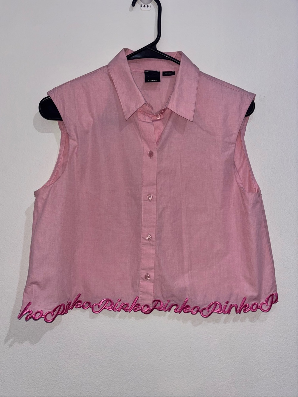 PINKO embroidered hem top size 4